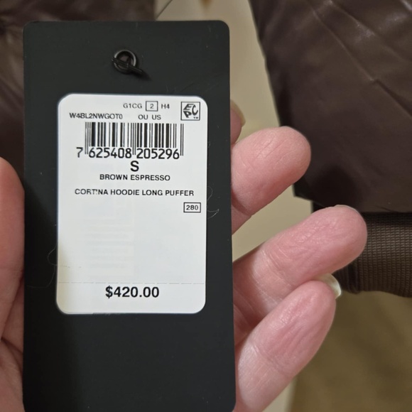 NWT GUESS Women's Shine Mid-Length Puffer Coat in Brown Espesso size Small NWT - Picture 7 of 8